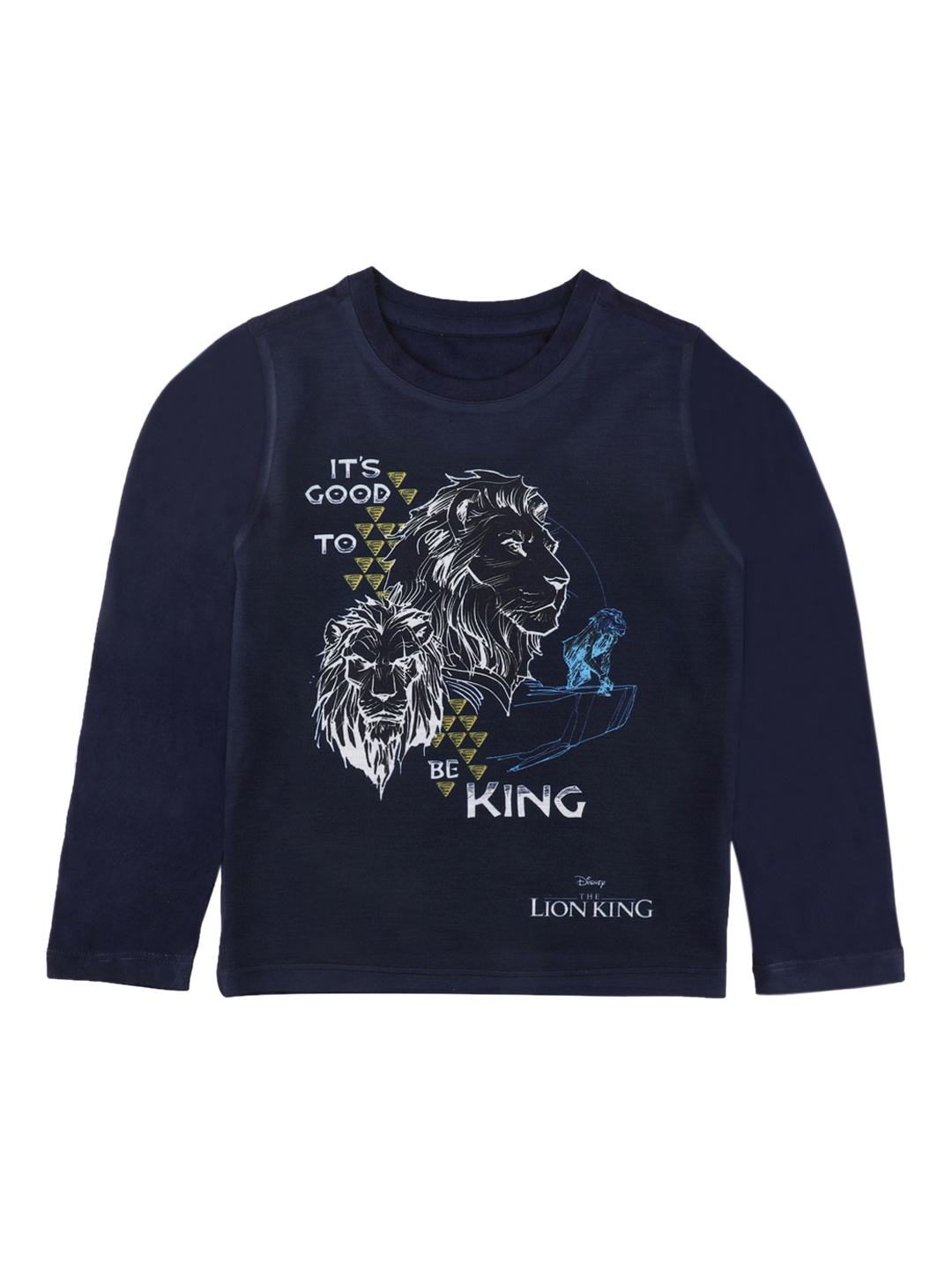 

Disney by Wear Your Mind Boys Navy Blue Printed Round Neck T-shirt