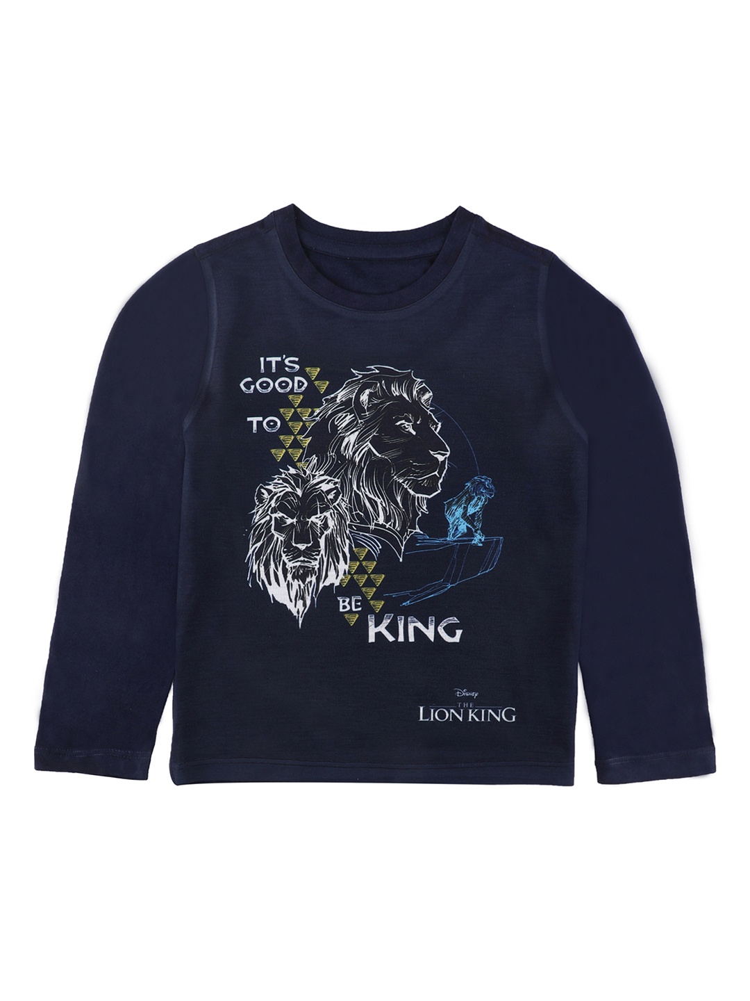 

Disney by Wear Your Mind Boys Navy Blue Printed Round Neck T-shirt