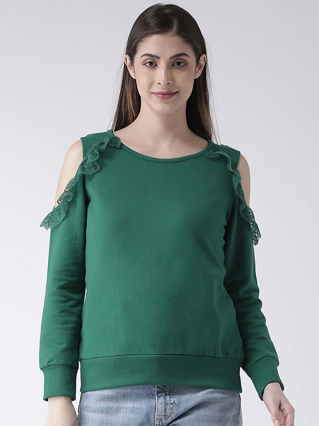 

The Vanca Women Green Solid Sweatshirt
