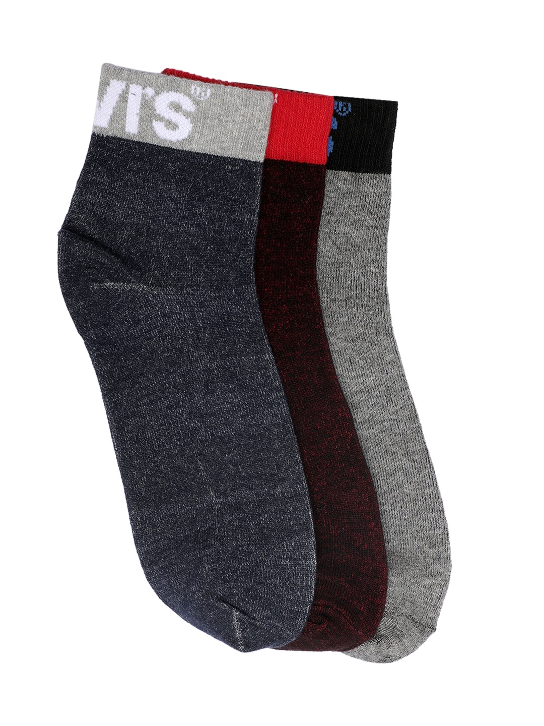 

Levis Men Pack of 3 Assorted Ankle-Length Solid Socks