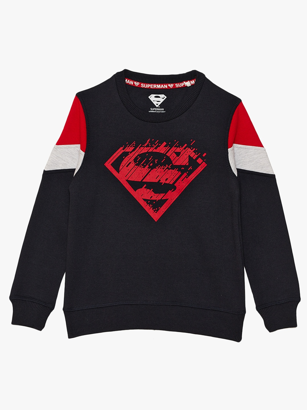 

Kids Ville Boys Black Superman Printed Sweatshirt, Navy blue
