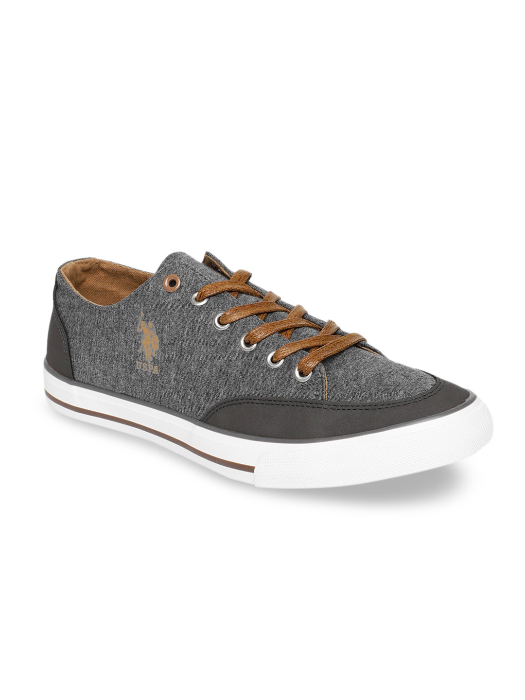 

U.S. Polo Assn. Men Grey Colourblocked Sneakers