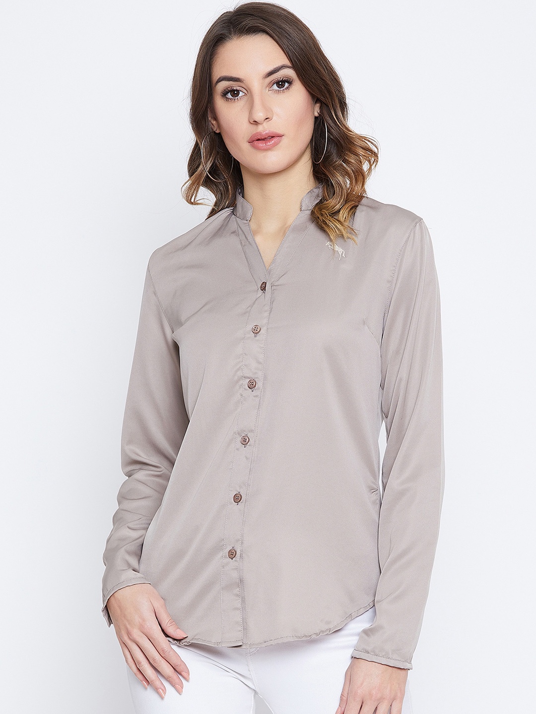 

JUMP USA Women Beige Regular Fit Solid Casual Shirt