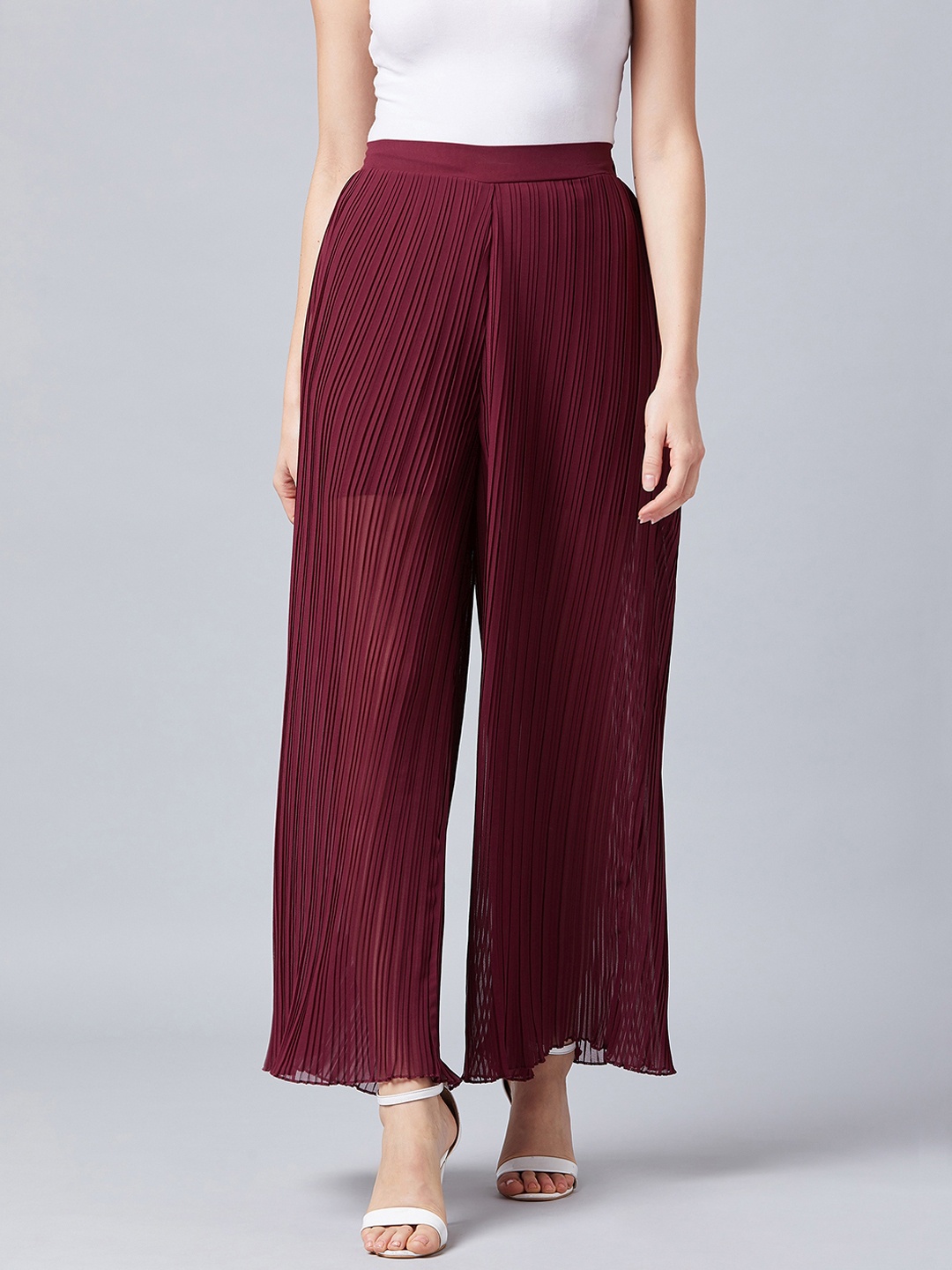 

Athena Women Burgundy Relaxed Regular Fit Solid Culottes