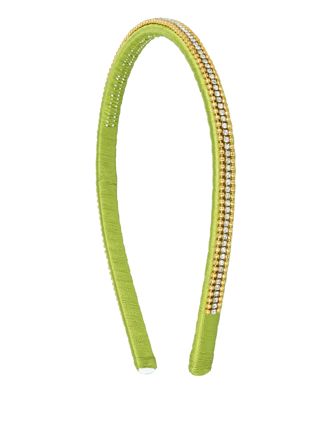 

AKSHARA Green & Gold-Toned Beaded Hairband