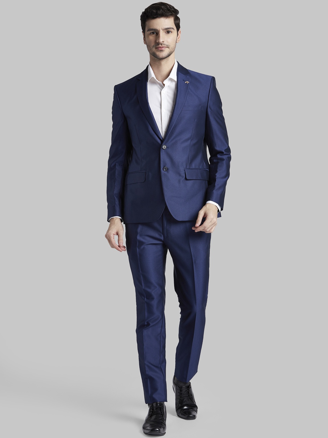 

Parx Men Blue Single-Breasted Solid Formal Suit