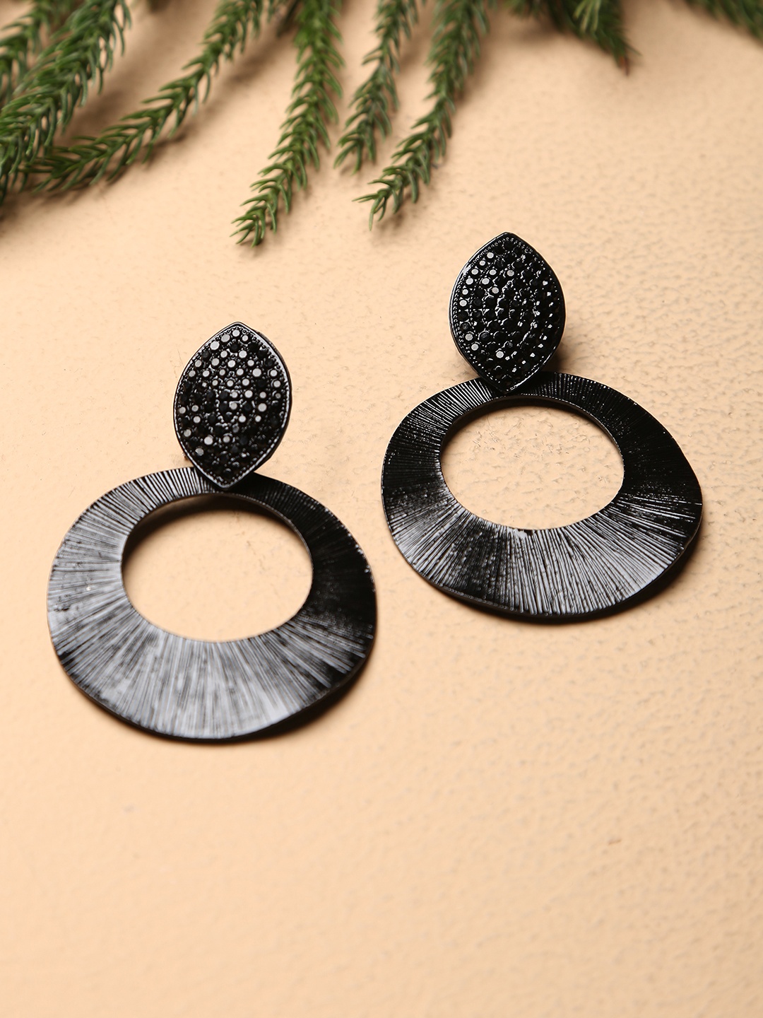 

Mali Fionna Black Contemporary Drop Earrings