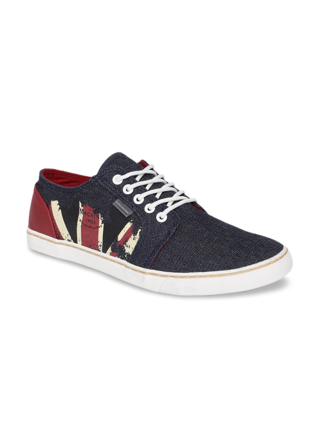 

Flying Machine Men Blue Printed Sneakers