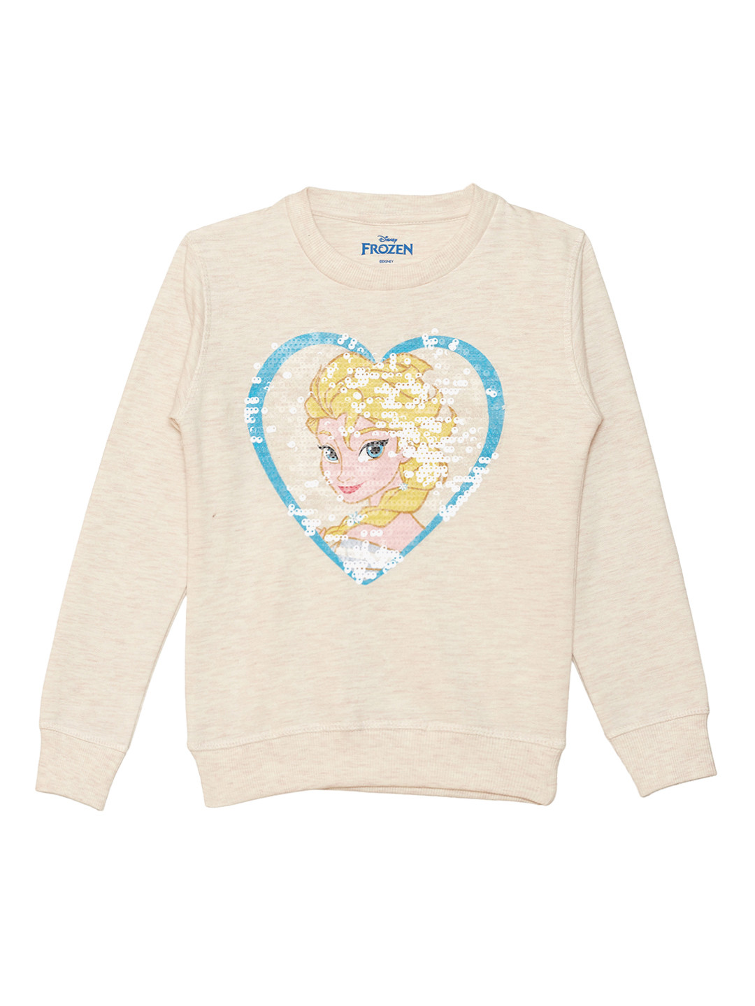 

Frozen featured Beige Sweatshirt for Girls, Peach