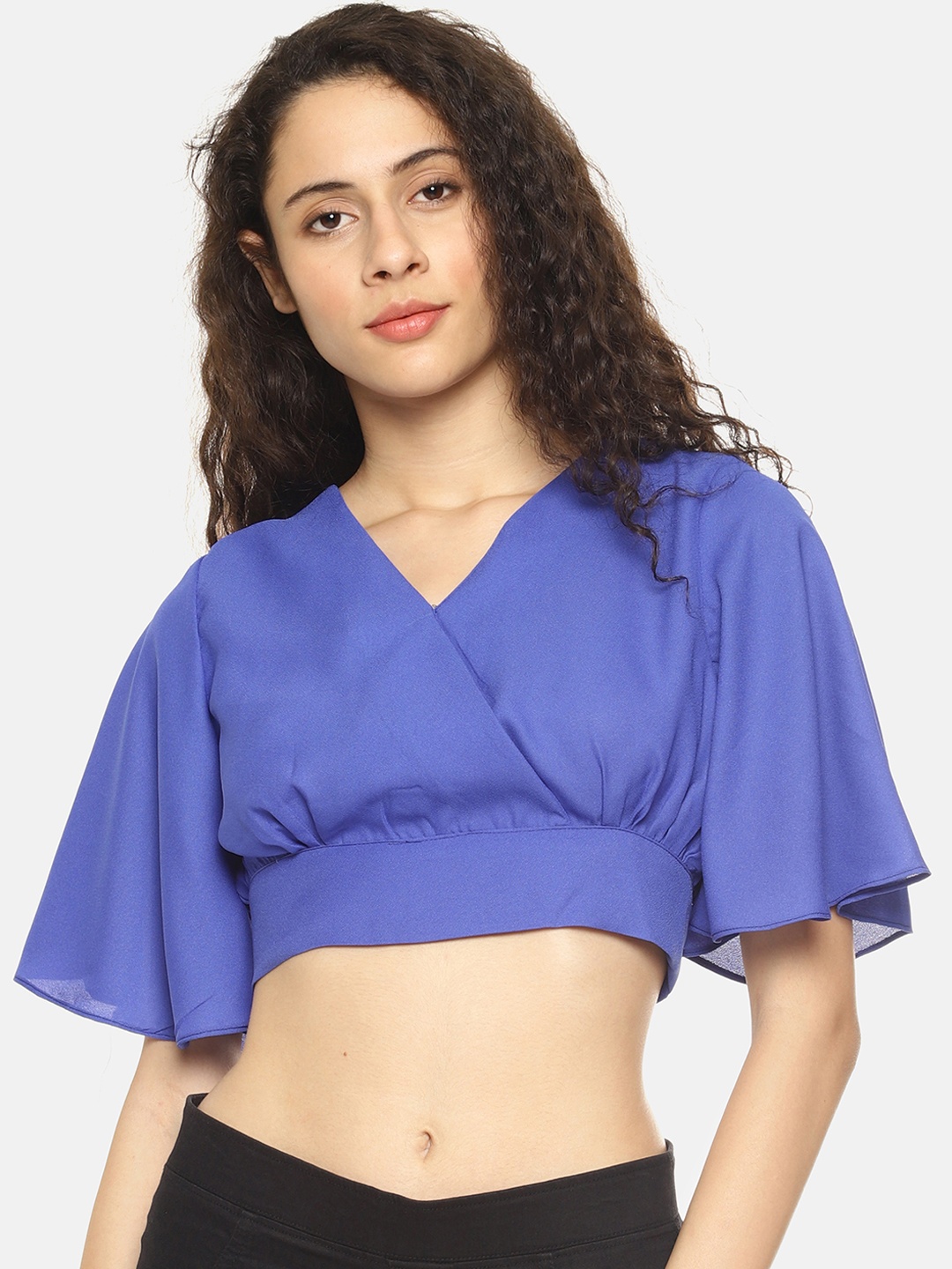 

AARA Women Blue Solid Styled Back Top