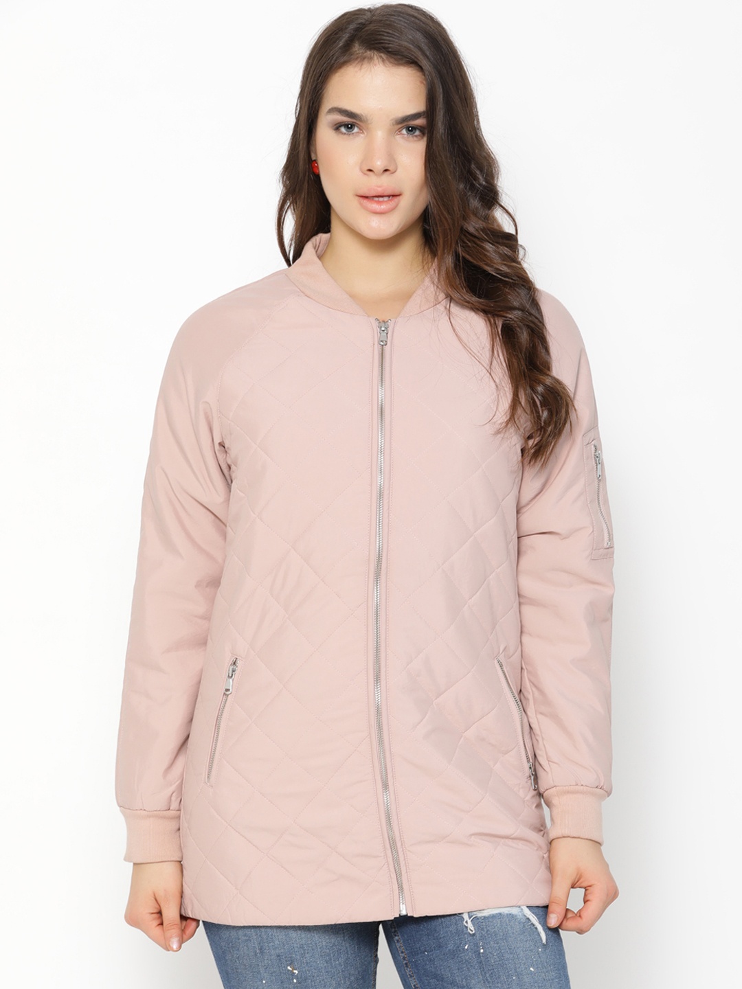 

Gipsy Women Peach-Coloured Solid Jacket