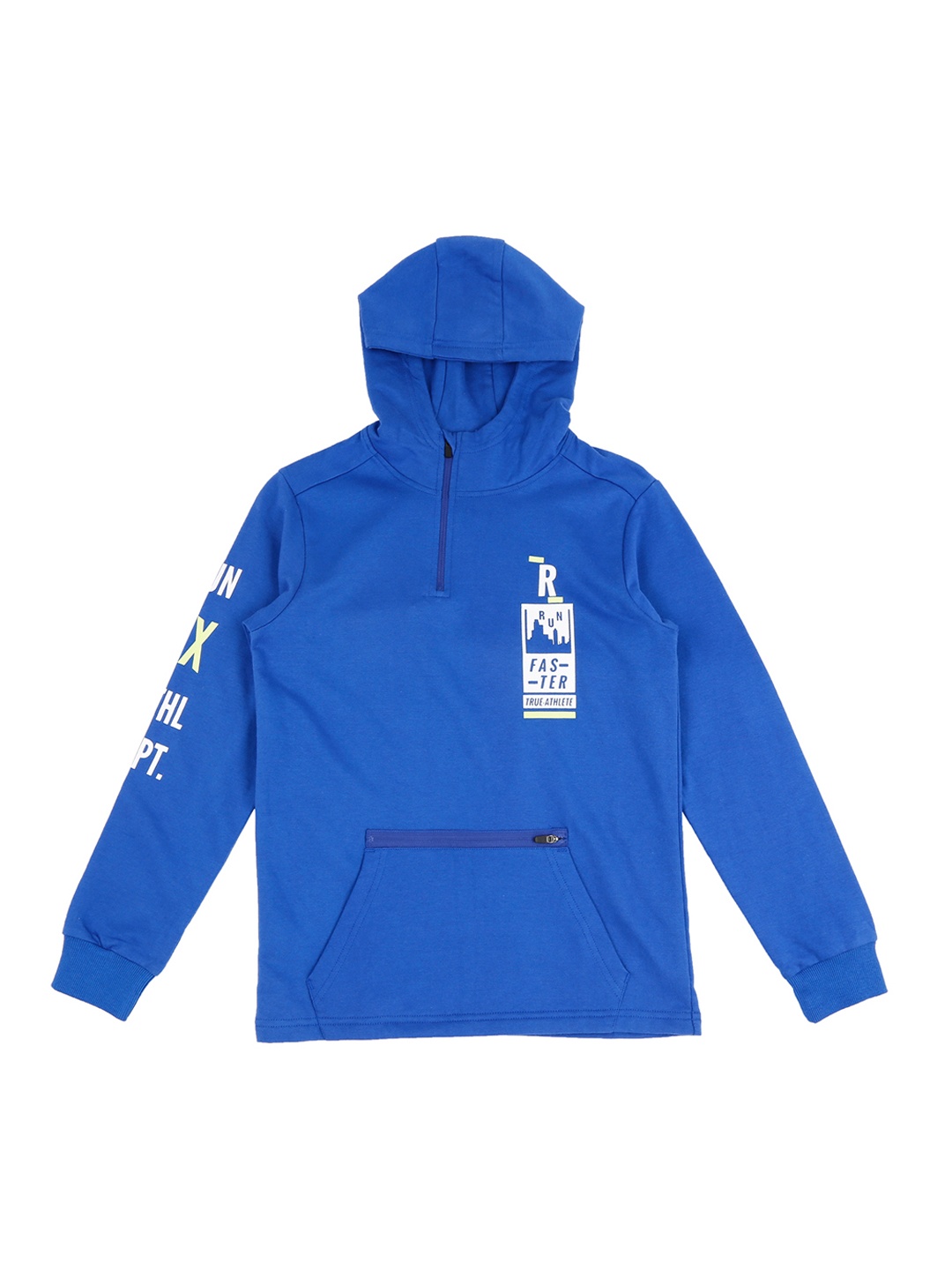 

Pantaloons Junior Boys Blue Printed Hooded Sweatshirt