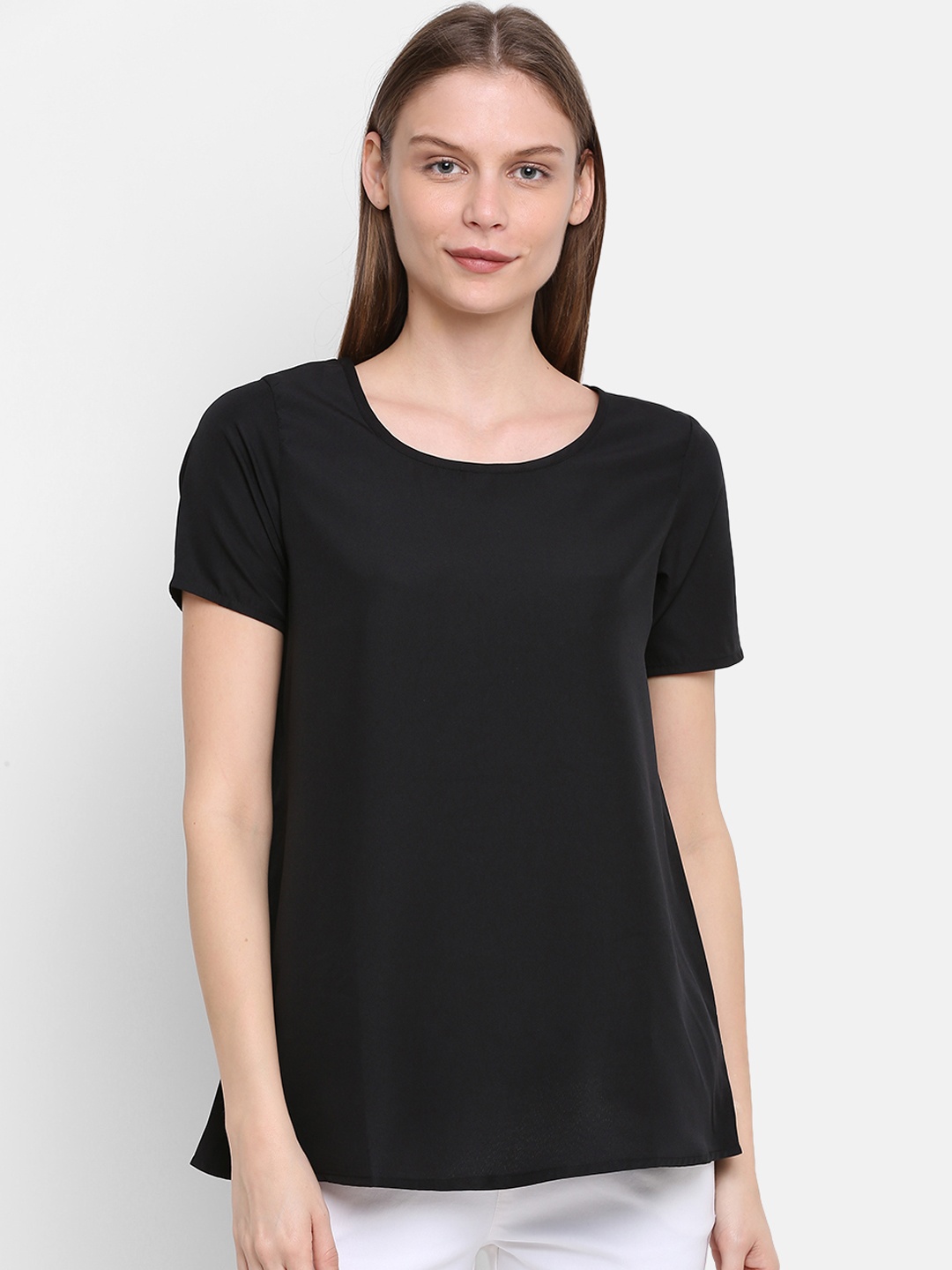 Rute Women Black Solid Top