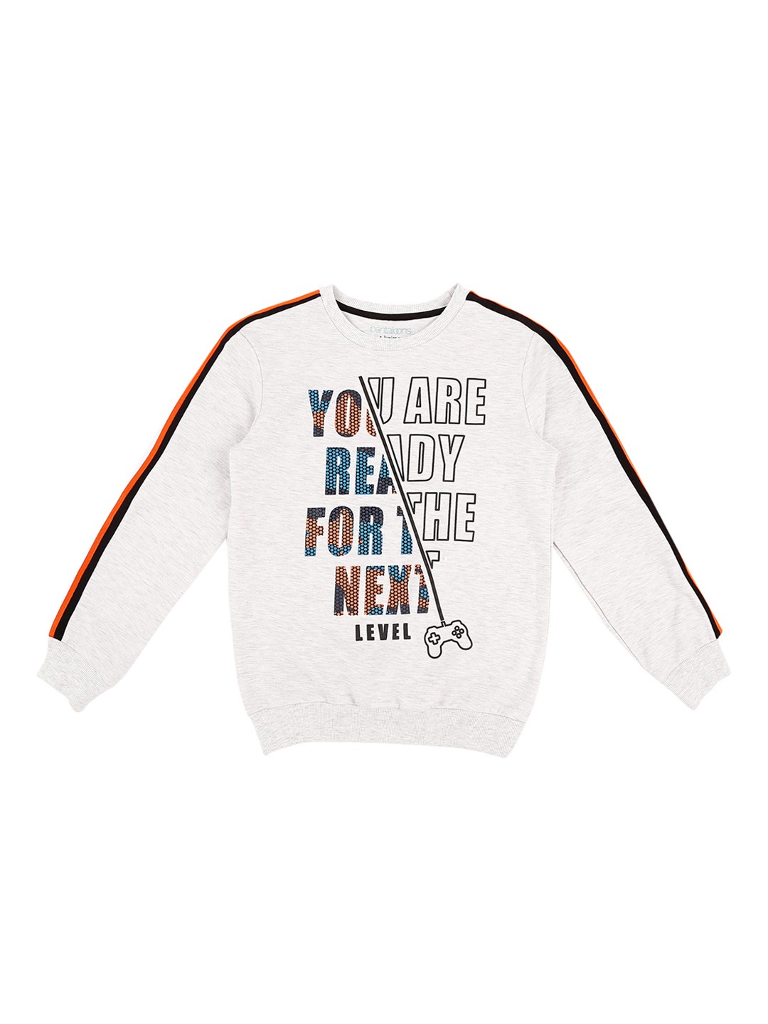 

Pantaloons Junior Boys Grey Melange Printed Sweatshirt