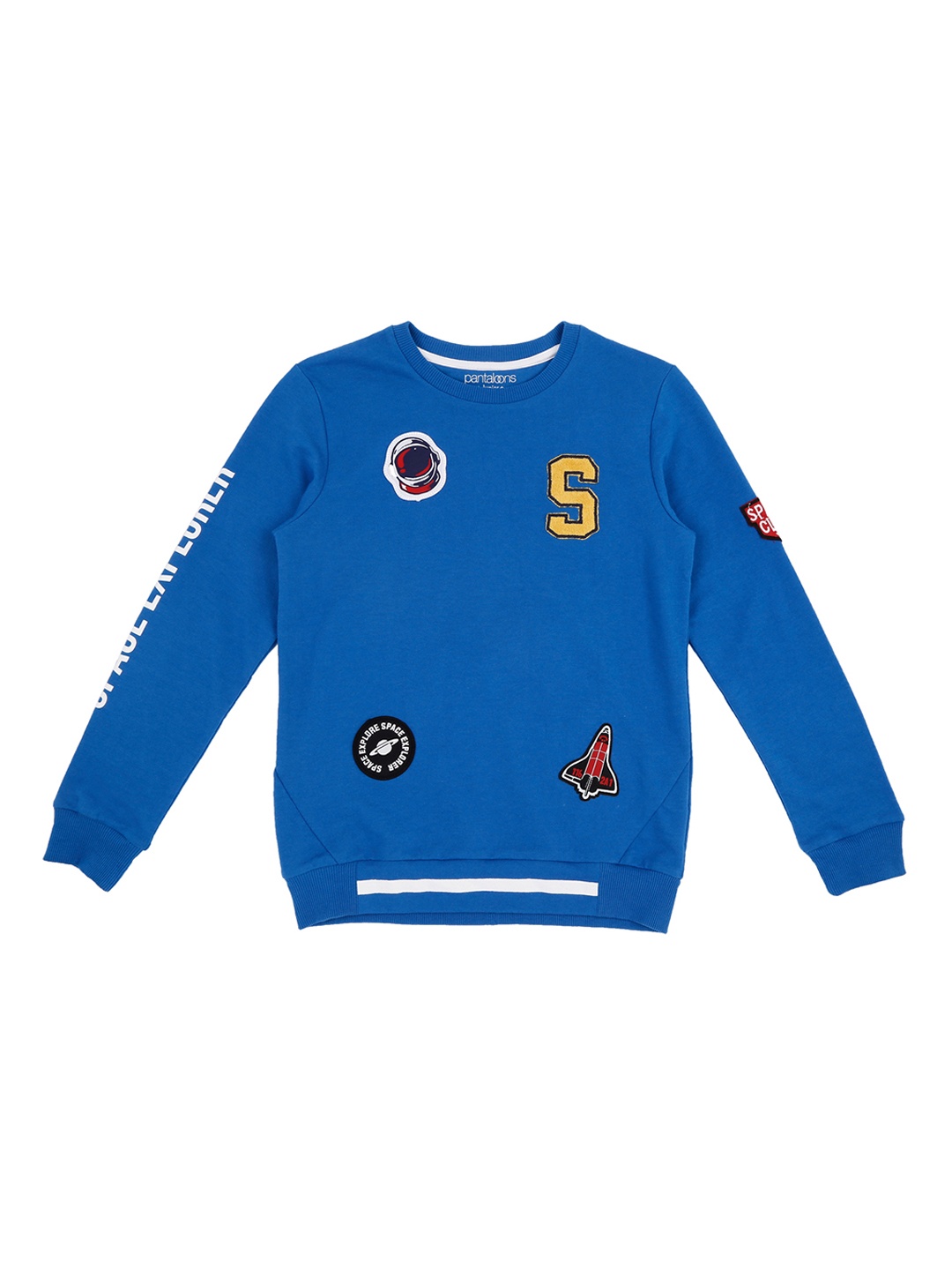 

Pantaloons Junior Boys Blue Printed Sweatshirt