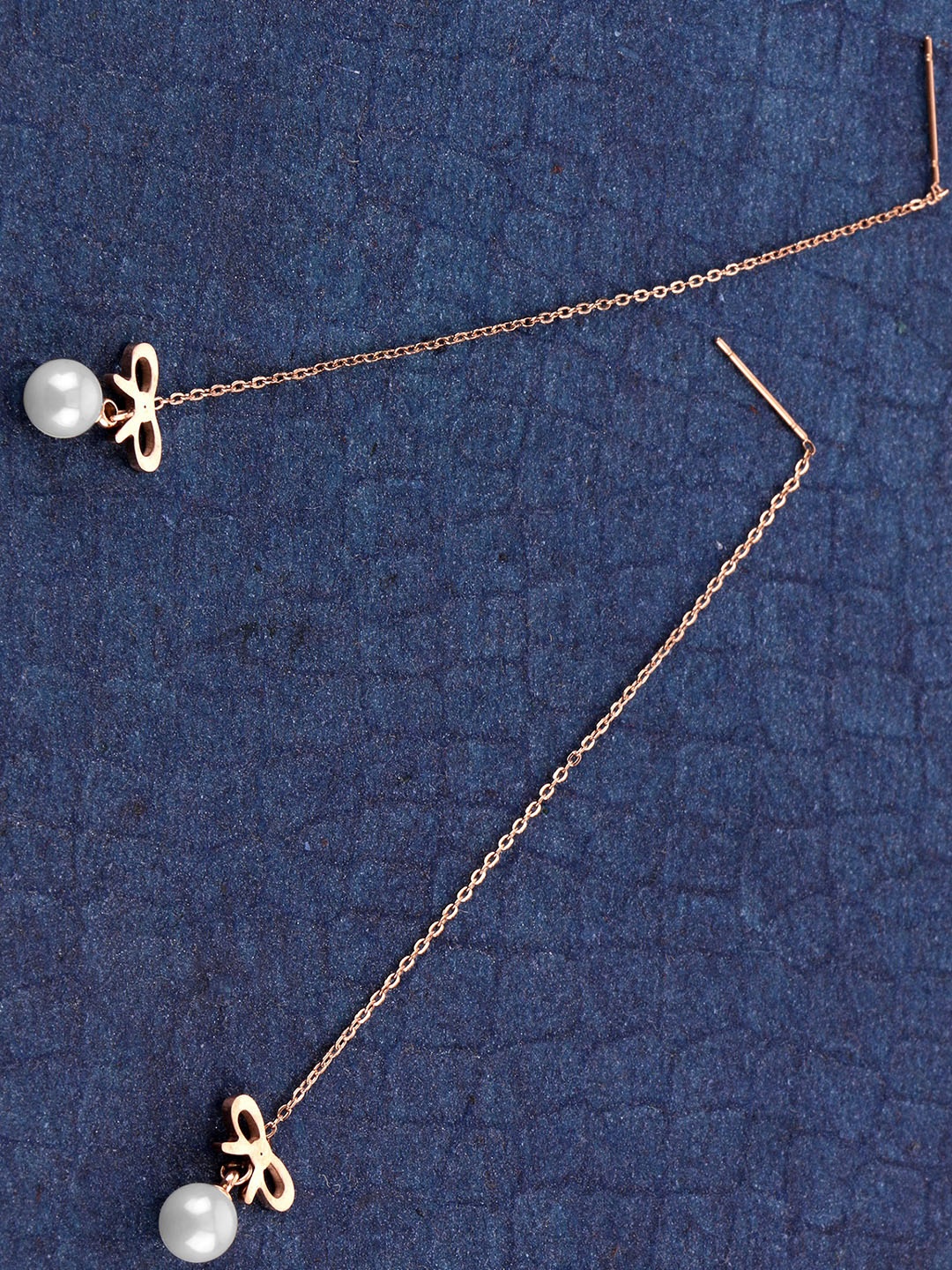 

E2O Rose Gold-Plated Contemporary Drop Earrings
