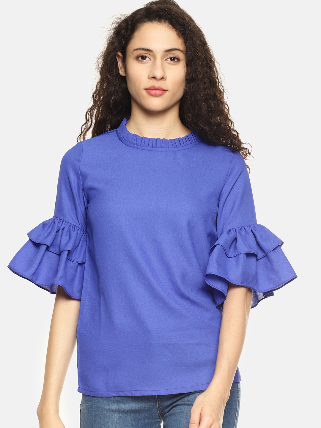 

AARA Women Blue Solid Top