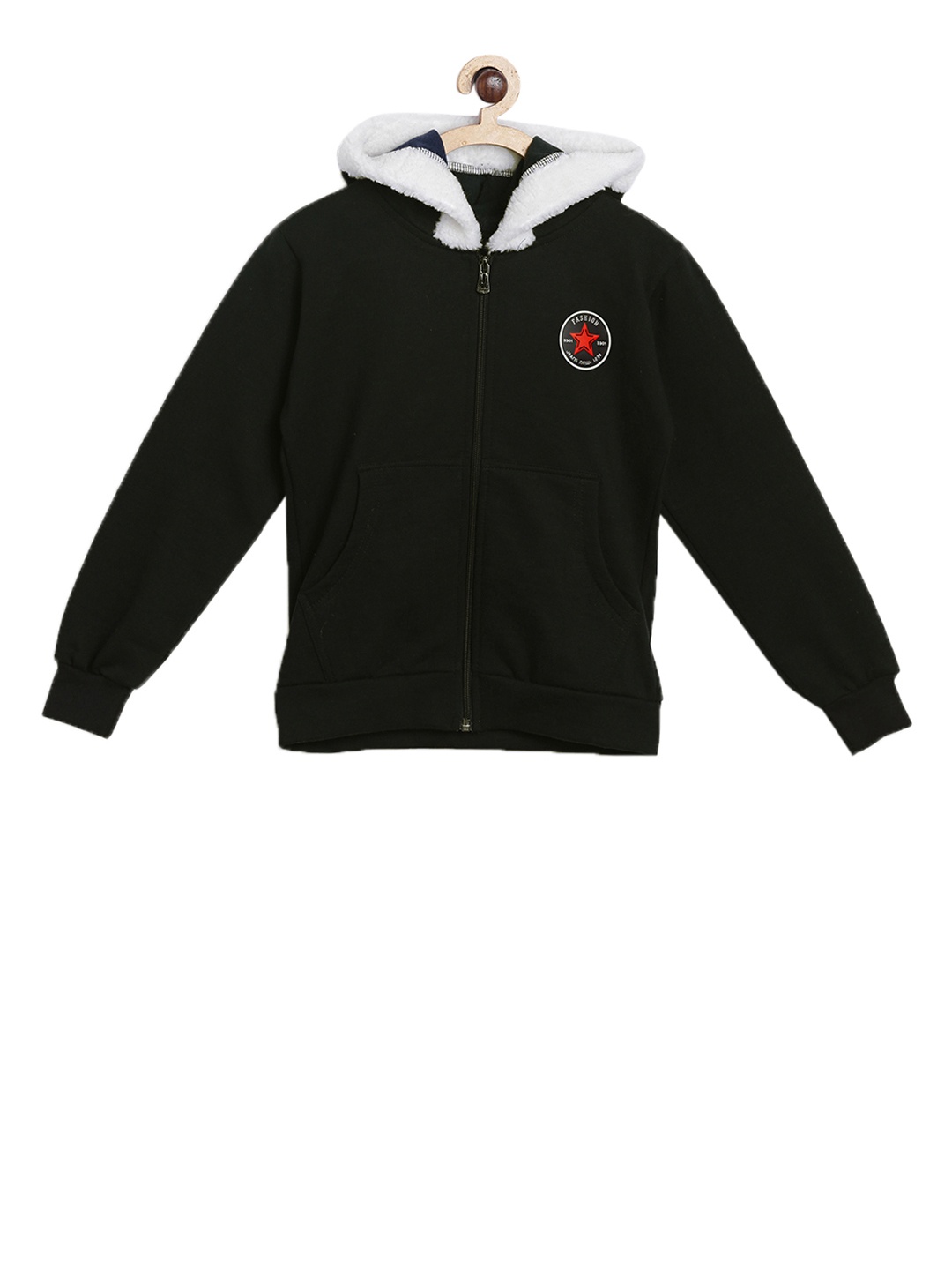 

SWEET ANGEL Girls Navy Blue Solid Hooded Sweatshirt