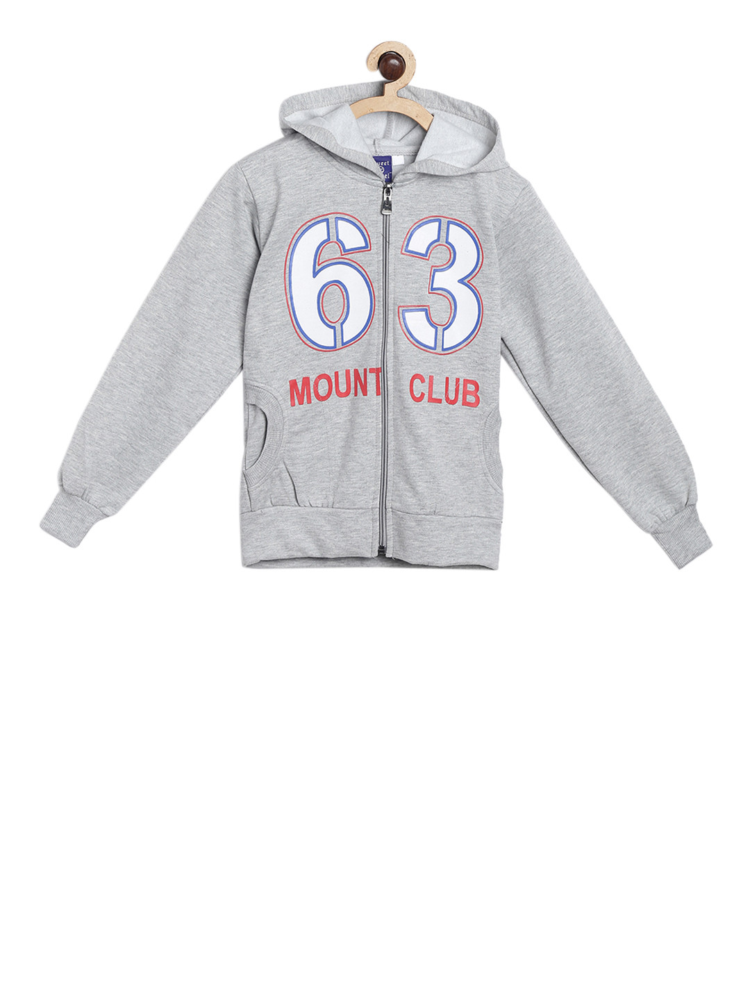 

SWEET ANGEL Boys Grey Printed Hooded Sweatshirt