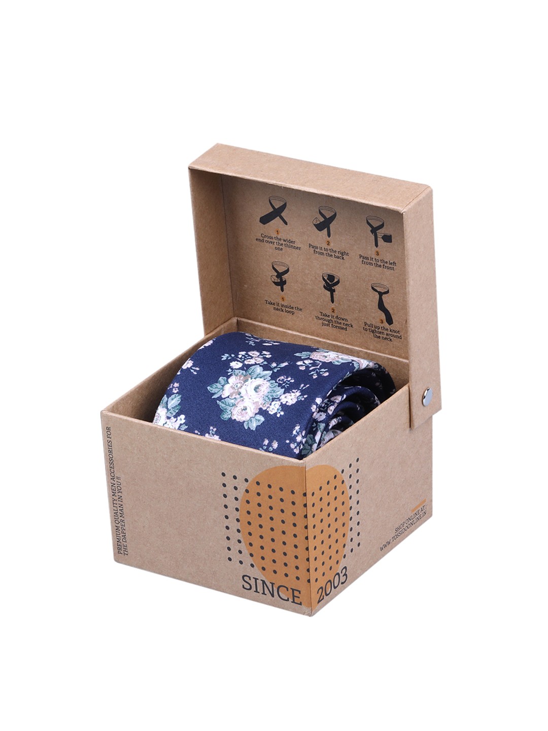 

Tossido Blue Printed Broad Tie