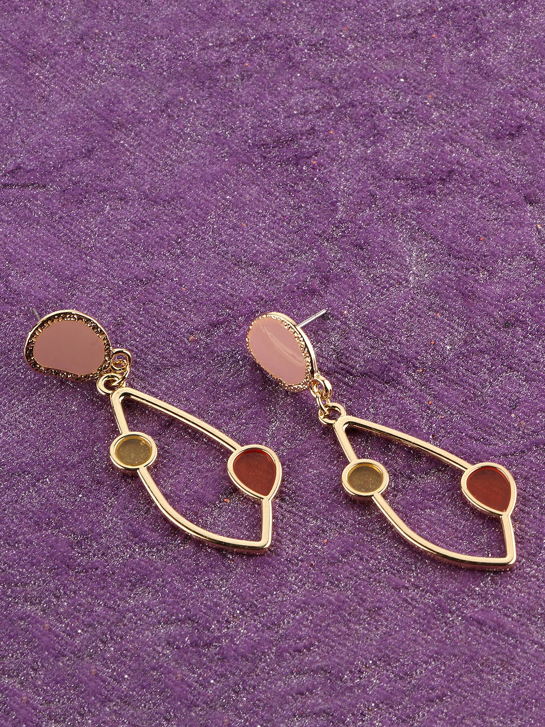 

E2O Gold-Toned Contemporary Drop Earrings