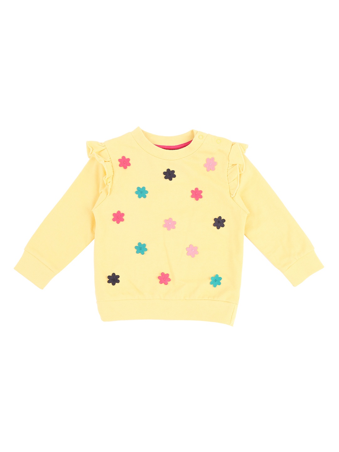 

Pantaloons Baby Girls Yellow Embroidered Sweatshirt