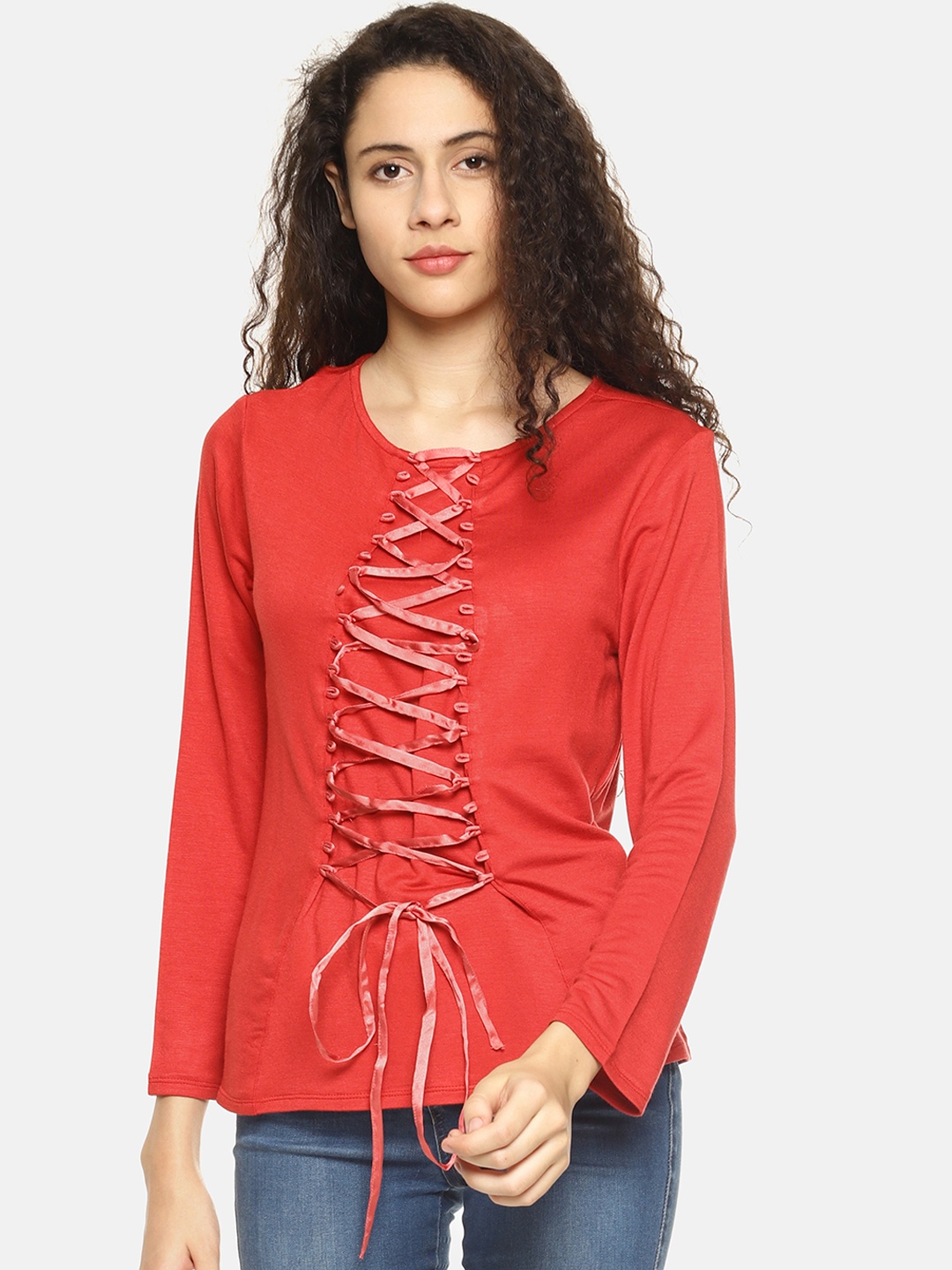 

AARA Women Red Solid Top