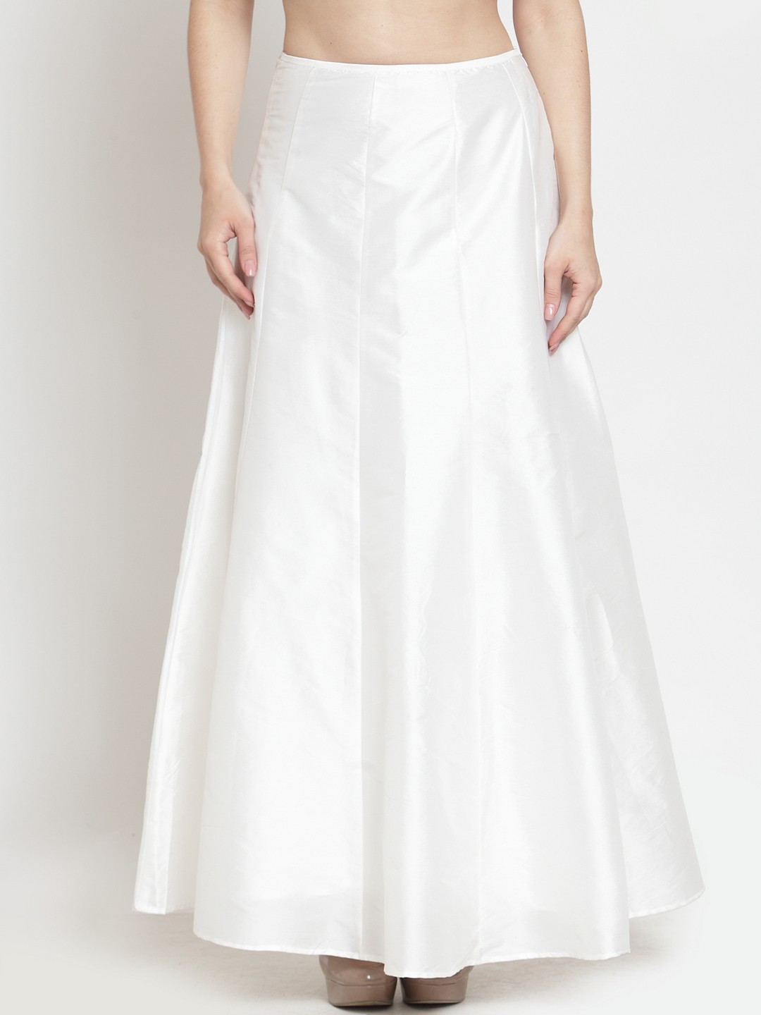 

Just Wow Women White Solid A-Line Maxi Skirt