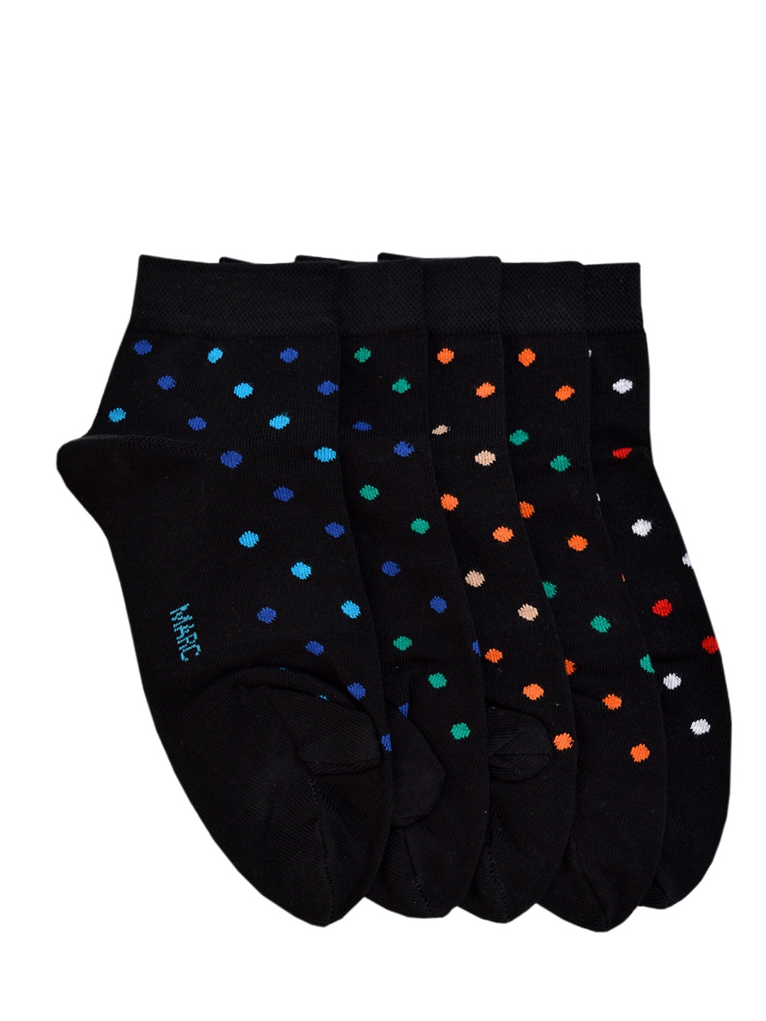 

MARC Women Pack of 5 Black Patterned Ankle-Length Socks