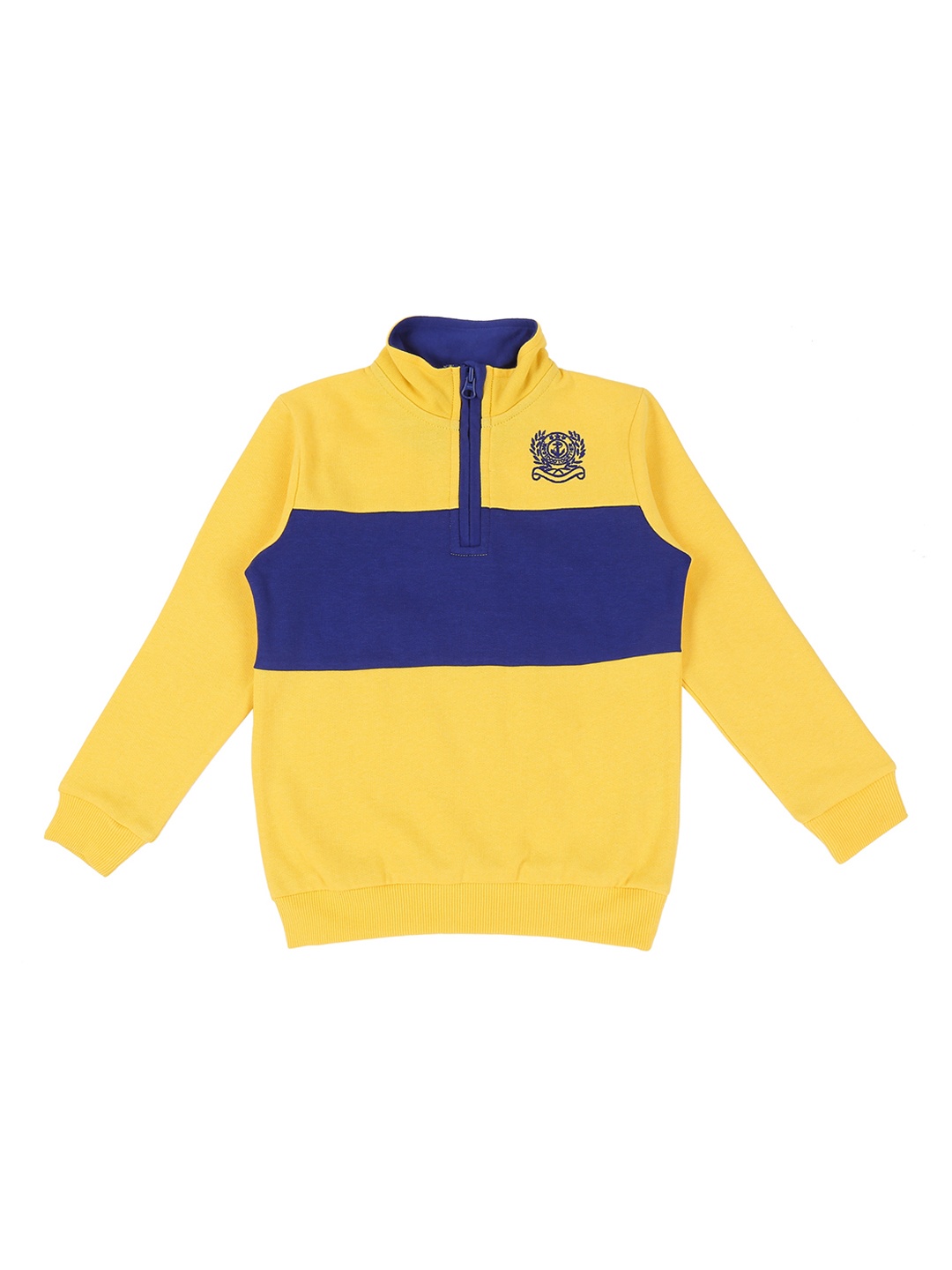 

Pantaloons Junior Boys Yellow Colourblocked Sweatshirt
