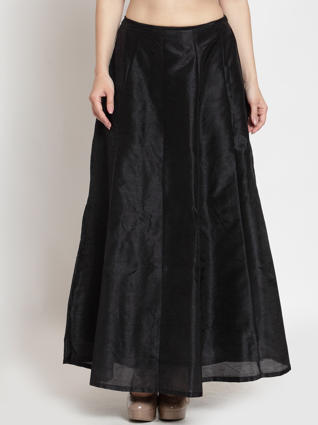 

Just Wow Women Black Solid A-Line Maxi Skirt