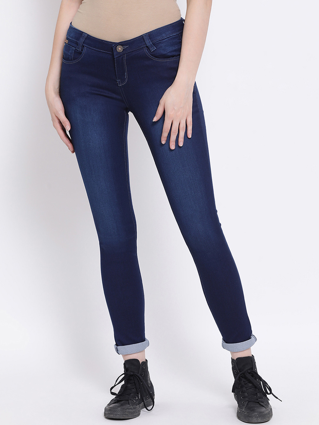 

Crimsoune Club Women Blue Slim Fit Mid-Rise Clean Look Jeans