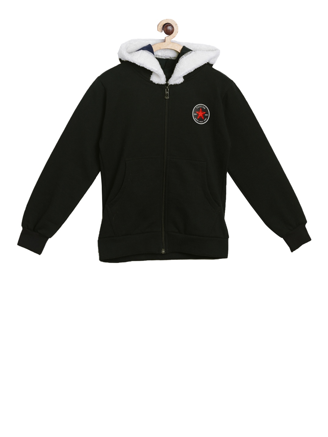 

SWEET ANGEL Girls Black Solid Hooded Sweatshirt