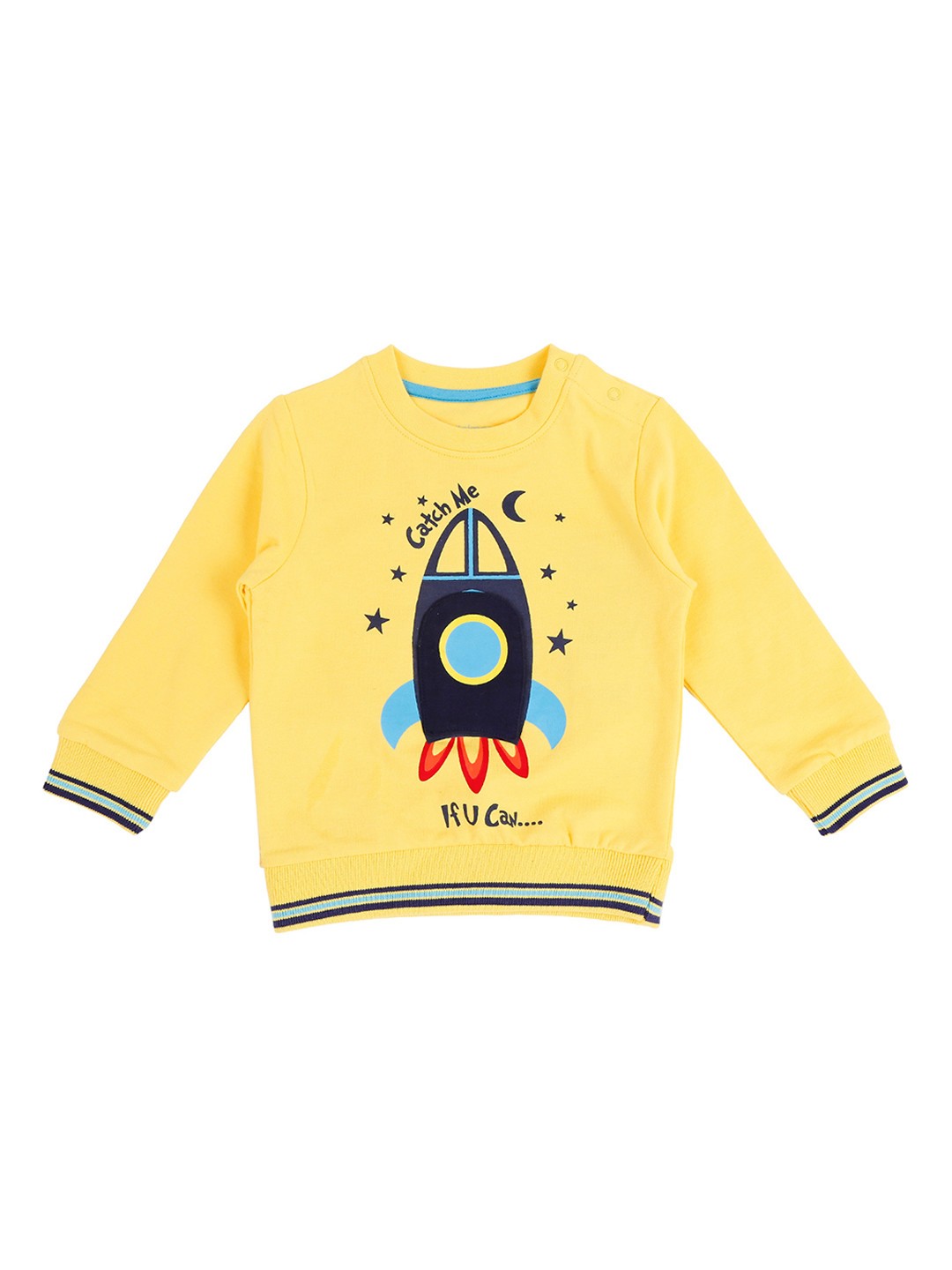 

Pantaloons Baby Boys Yellow & Black Printed Sweatshirt