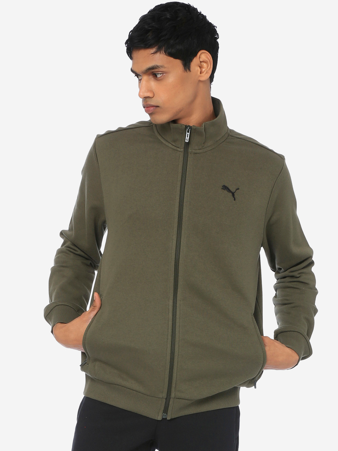 

Puma Men Green Solid India Sweat TR Forest Sports Jacket