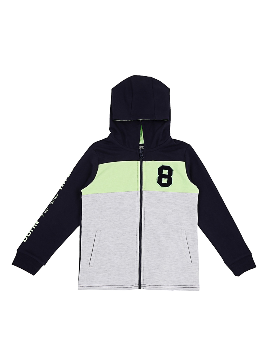 

Pantaloons Junior Boys Navy Blue Colourblocked Hooded Sweatshirt