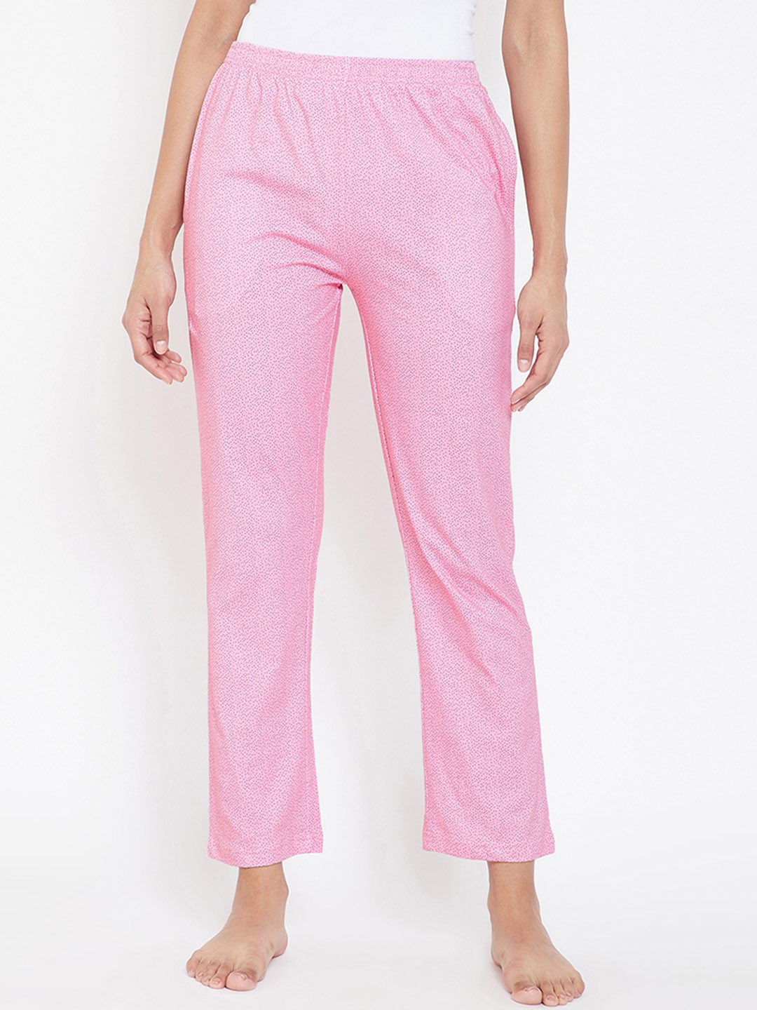 

Clovia Women Pink & Grey Printed Lounge Pants