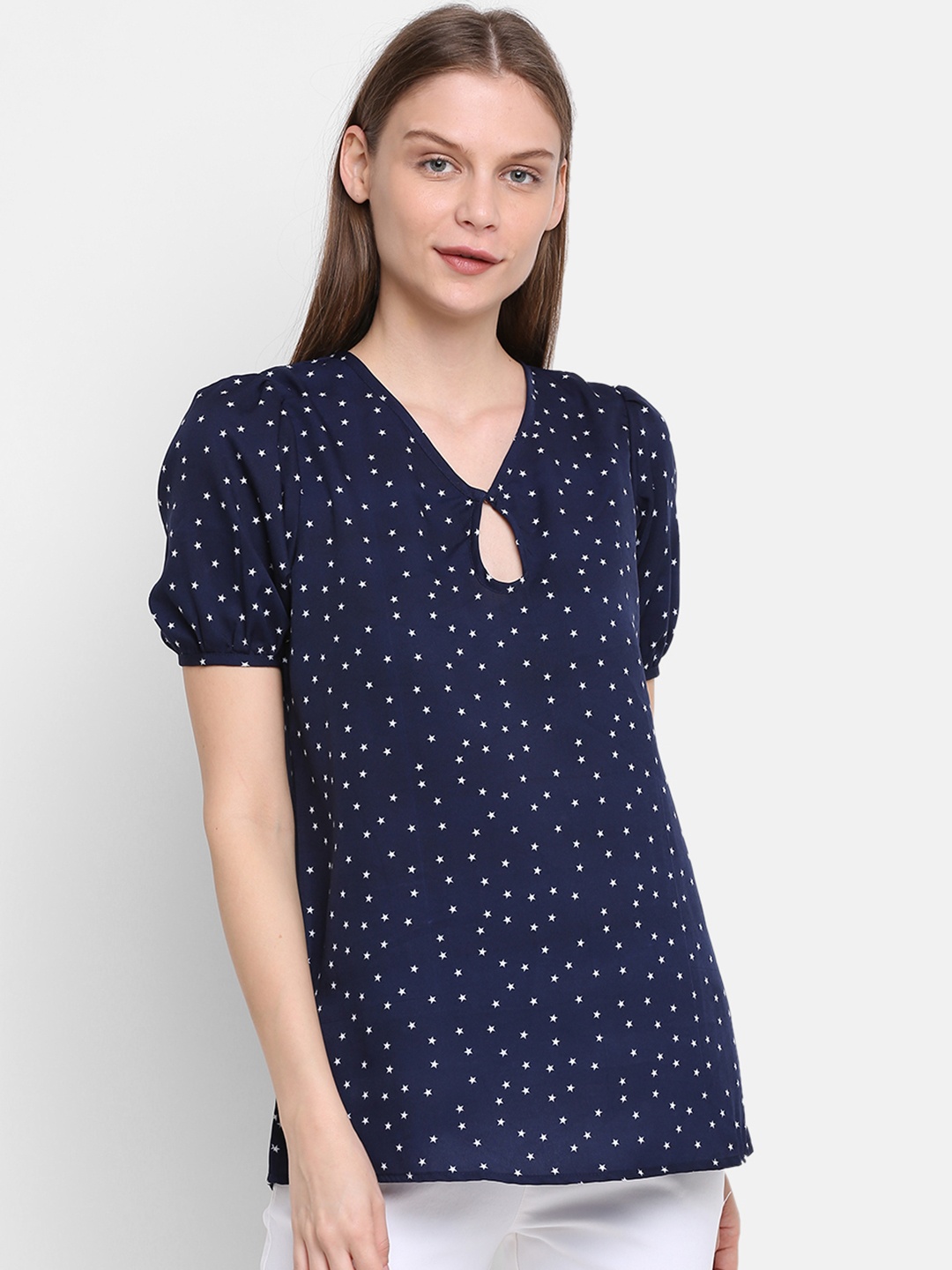 

Rute Women Blue & White Printed Top