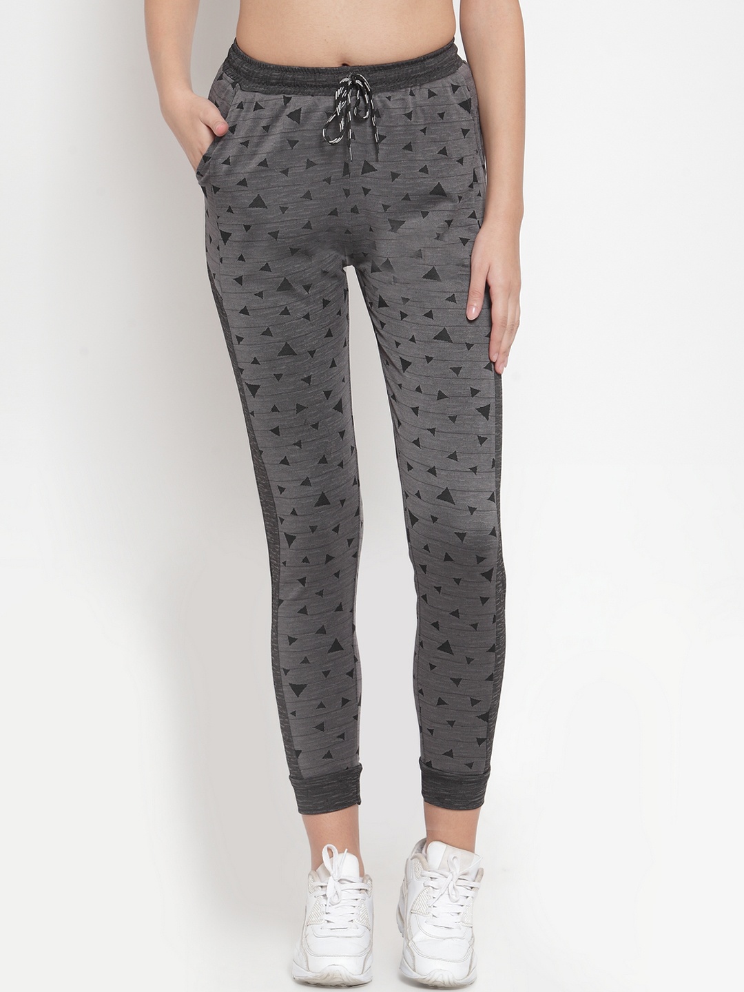 Boston Club Women Grey Self-Design Slim Fit Joggers
