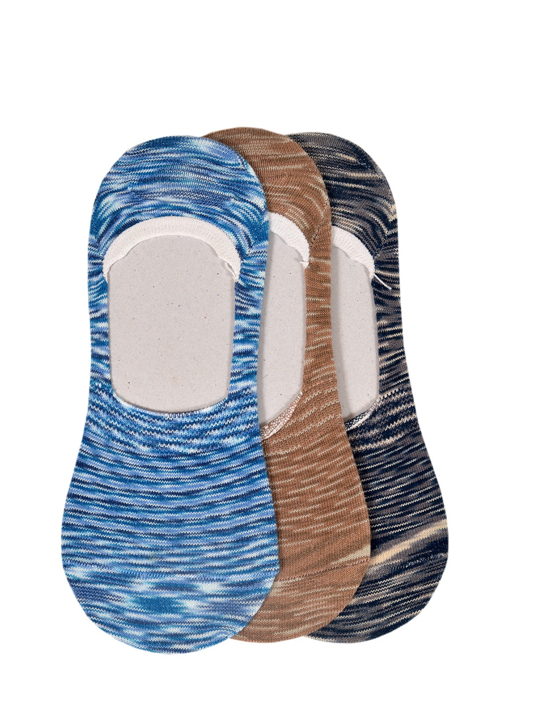 

MARC Men Pack of 3 Patterned Shoe Liners, Blue