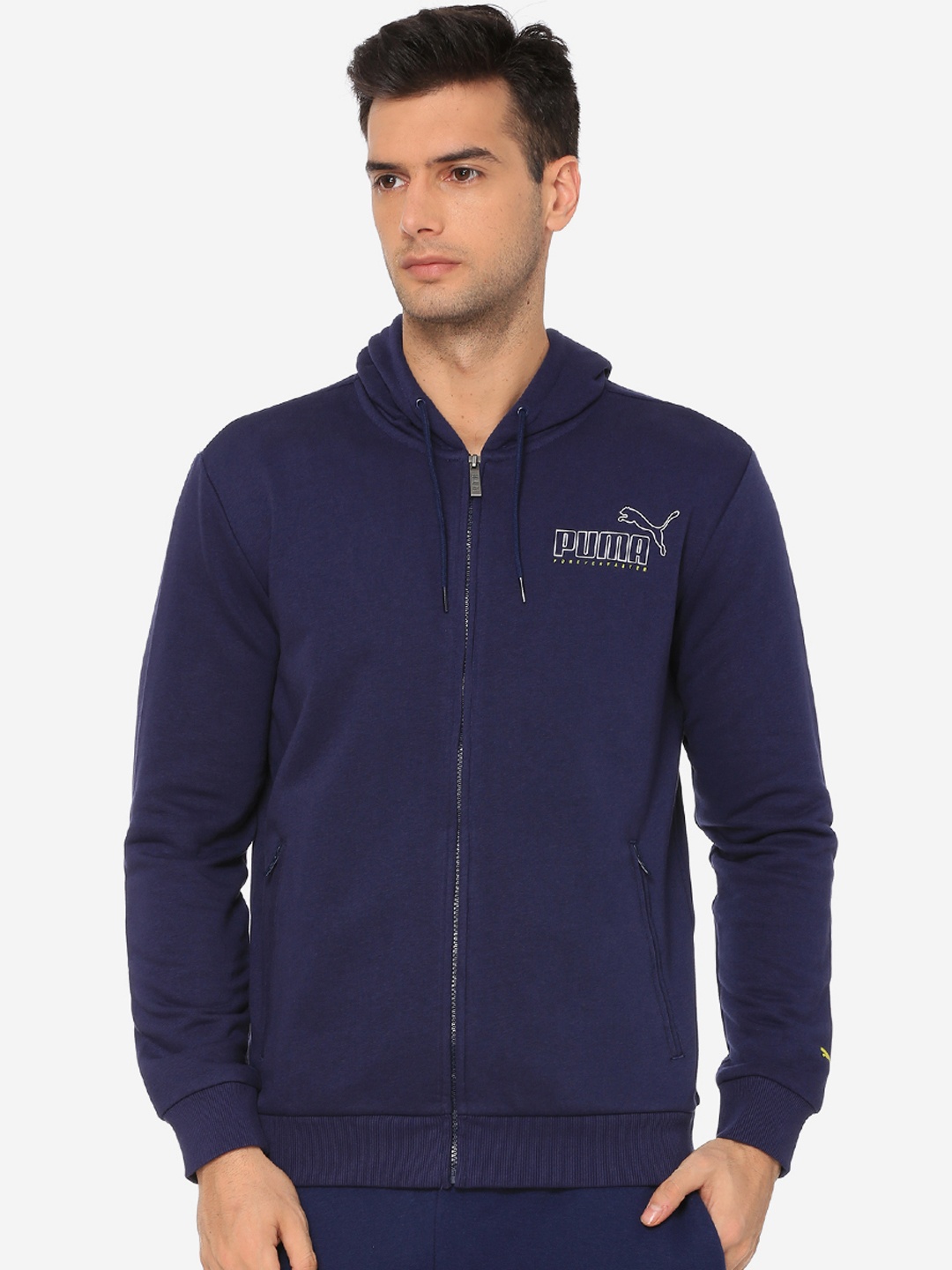 Puma Men Navy Blue S TR Printed Track Jacket
