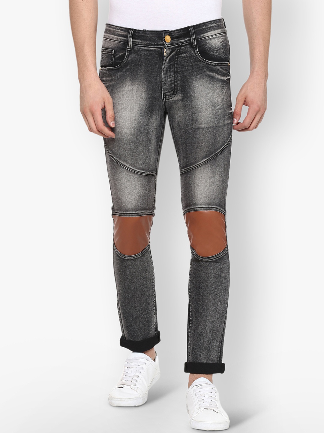 

Urbano Fashion Men Black Slim Fit Mid-Rise Clean Look Stretchable Jeans