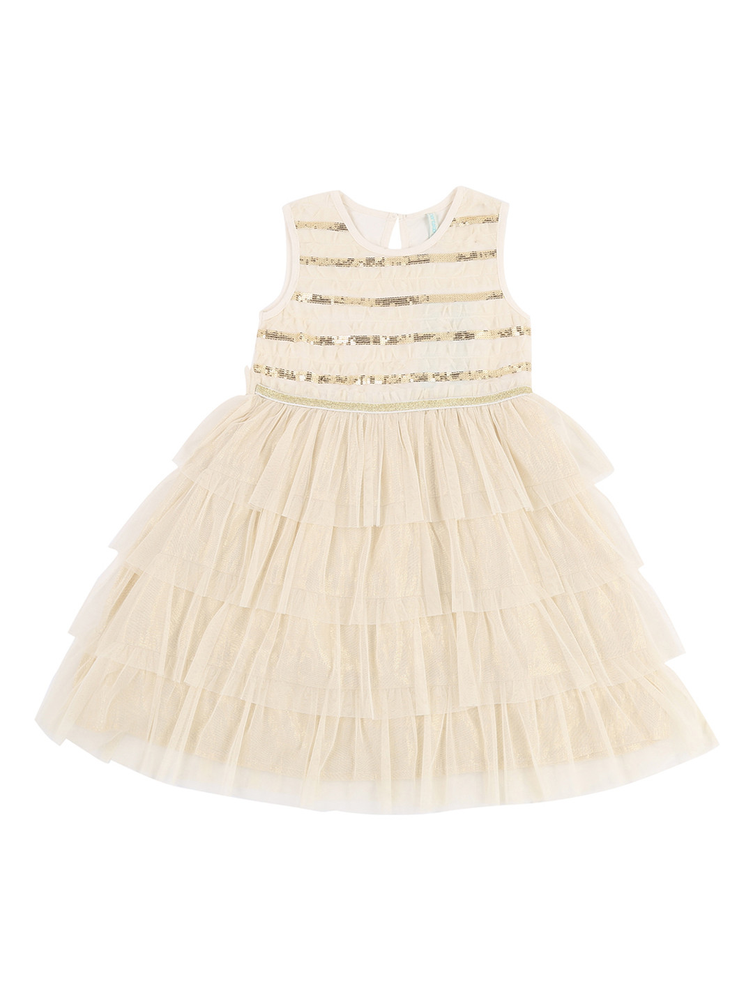 

Pantaloons Junior Girls Embellished Beige Fit and Flare Dress