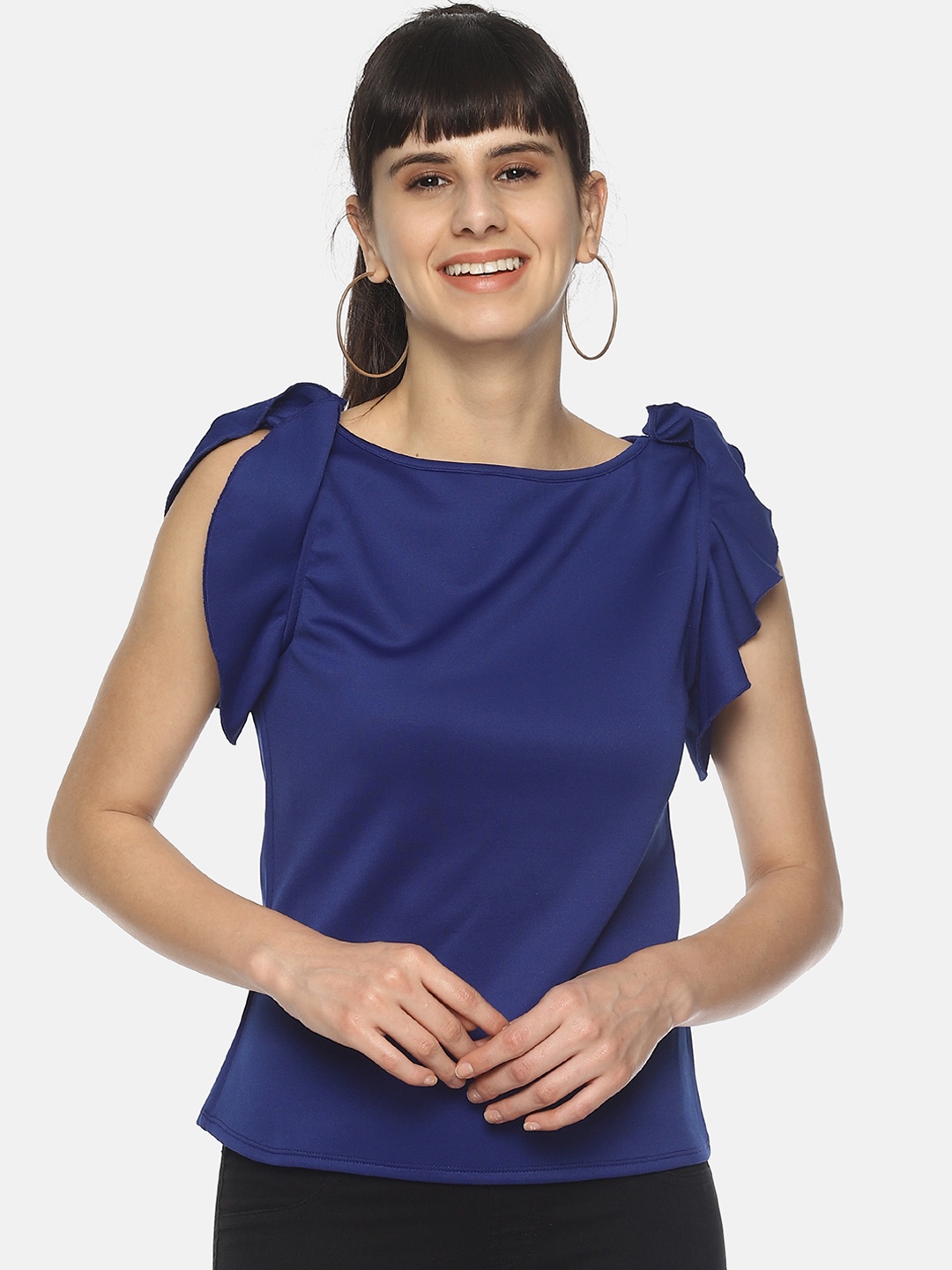 

AARA Women Blue Solid Top