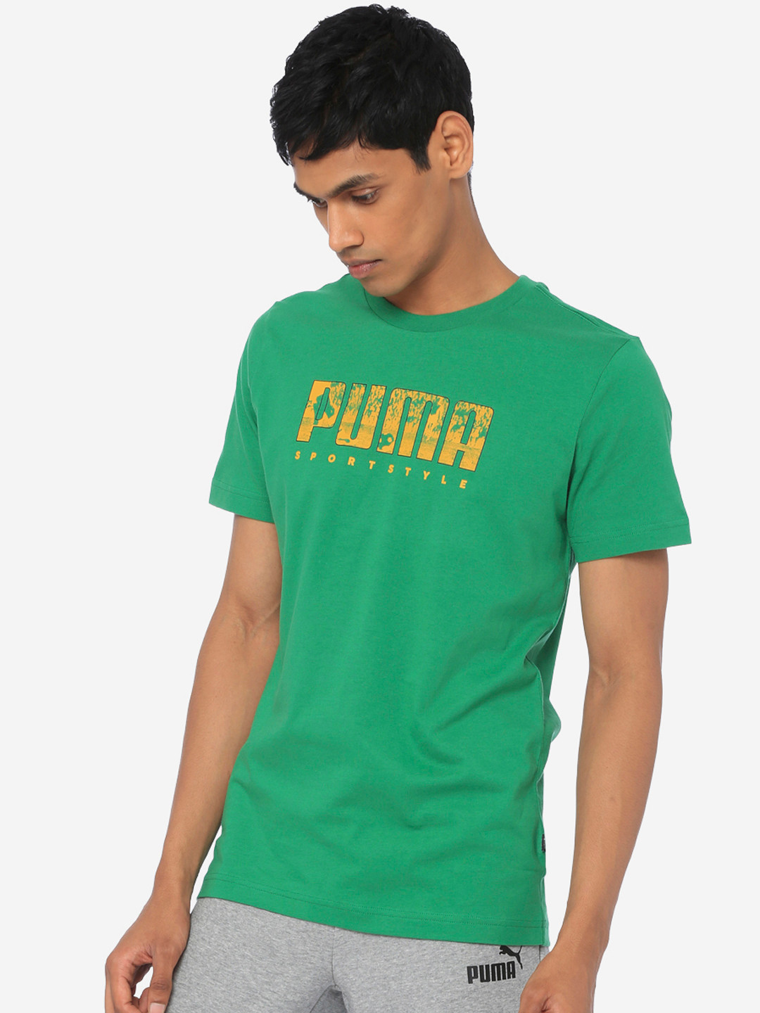 

Puma Men Green Printed Round Neck T-shirt