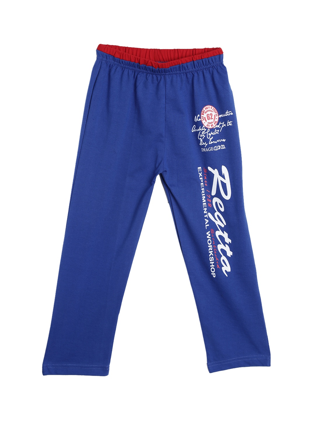 SWEET ANGEL Boys Blue Straight Fit Printed Track Pants
