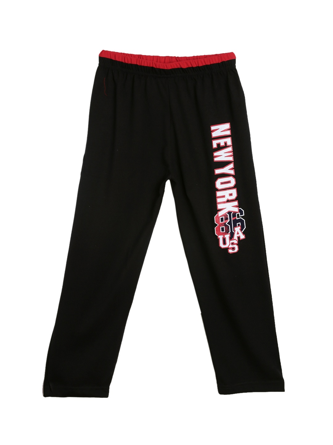 

SWEET ANGEL Girls Black Straight Fit Printed Track Pants