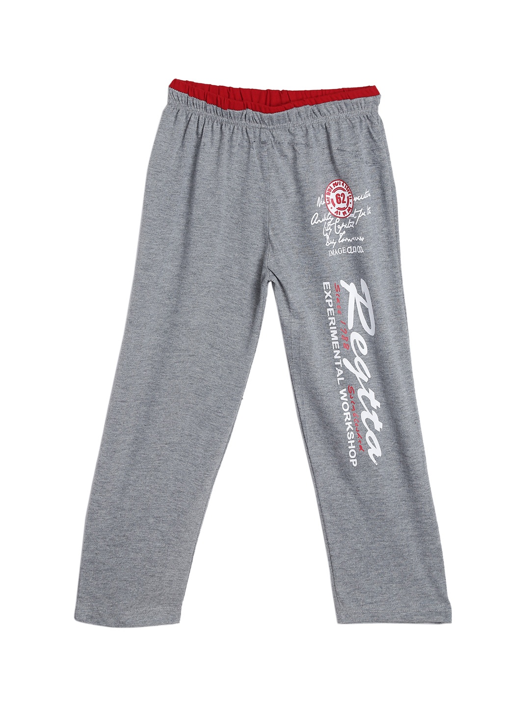 

SWEET ANGEL Boys Grey Melange Straight Fit Printed Track Pants