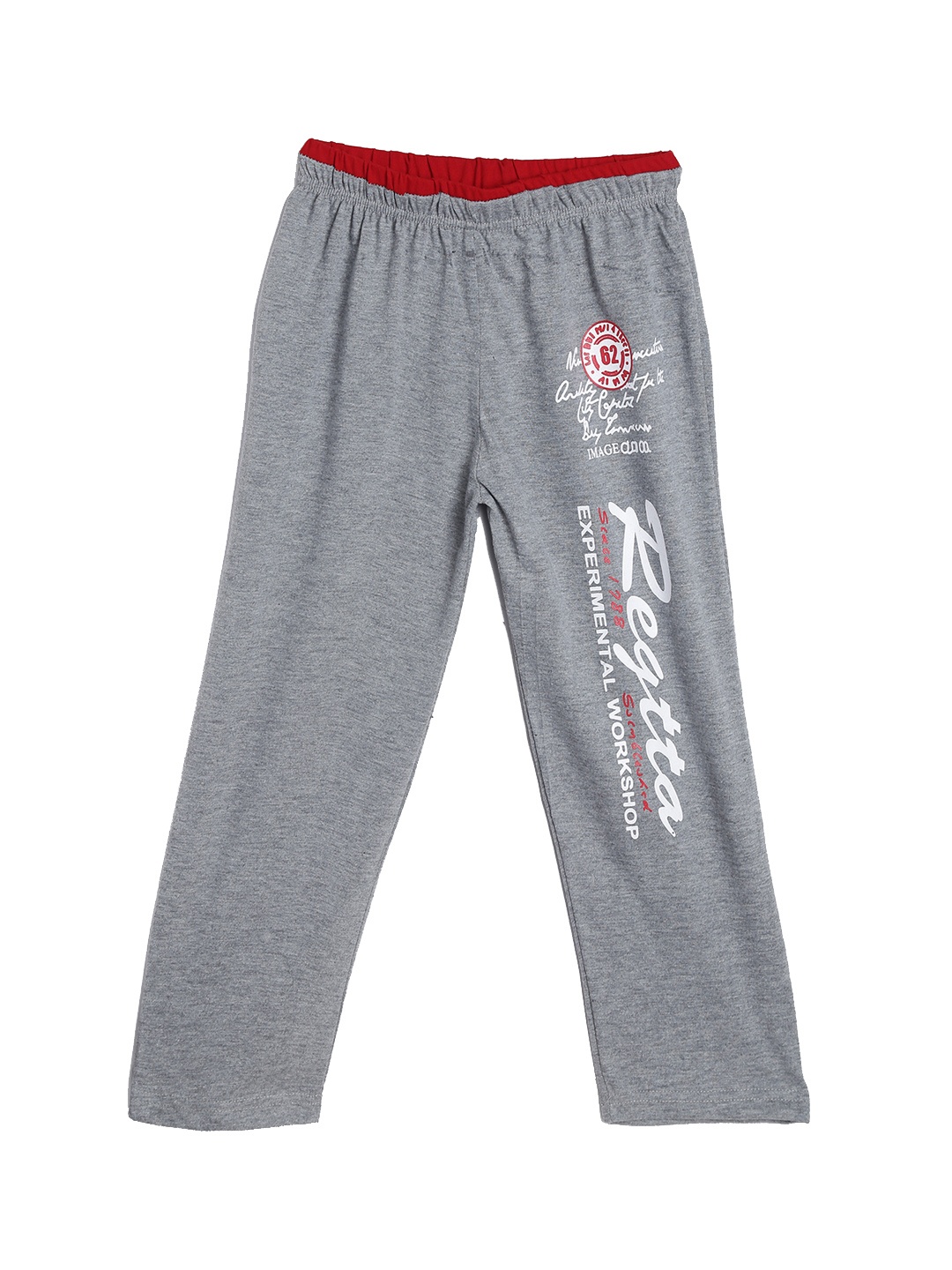 SWEET ANGEL Girls Grey Melange Straight Fit Printed Track Pants