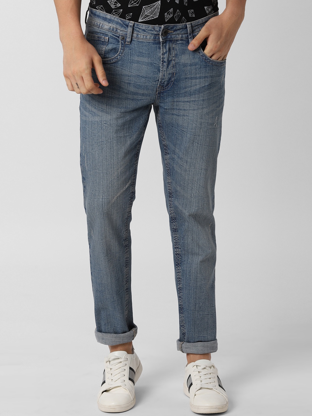 

Peter England Casuals Men Blue Slim Fit Mid-Rise Clean Look Stretchable Jeans